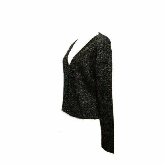 Moda International Black Sparkle Cardigan Top M - Picture 2 of 5